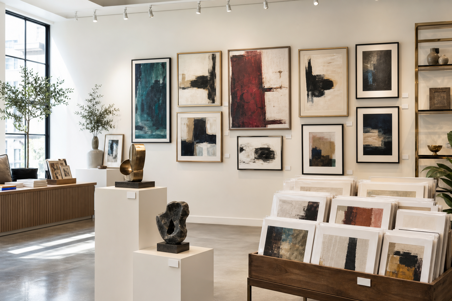 Meno galerijos parduotuvė su paveikslais